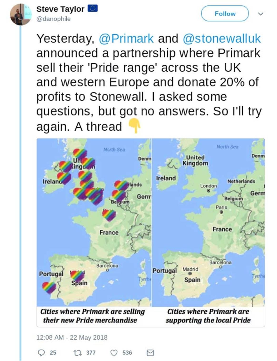 Primark ha sido acusado de 'pinwashing' en su colección Pride 2018